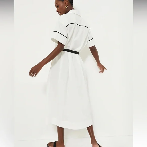 White Piped Kate Dress - Picture 4 of 12